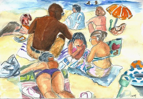 Famille sur la plage - Family on the beach by cassy1723