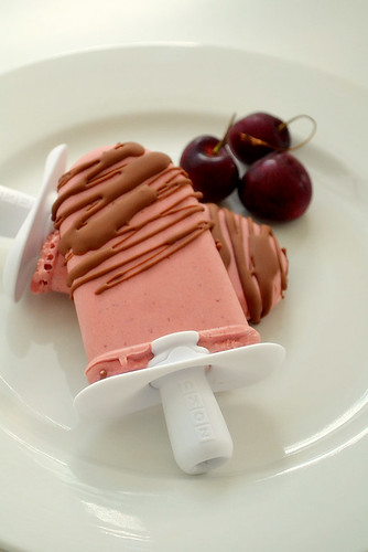 Cherry Popsicles With Homemade Magic Shell