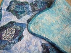 Floating Lilies - Back and front of quilt