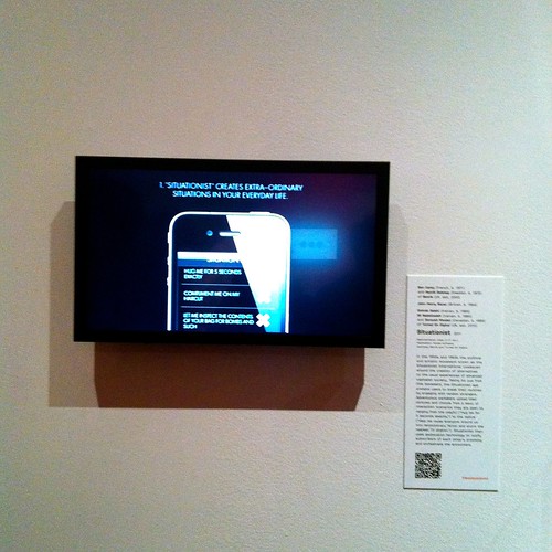 Situationist app at "Talk to Me" exhibition at MoMA