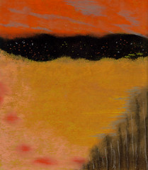 yellow landscape, pastel painting
