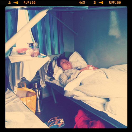 16 hrs into the 18 hr train ride, What luxury to have the bottom bunk! China