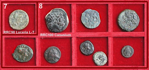 x Canusium and Luceria L-T Roman Republican struck Bronzes, Second Punic War Period