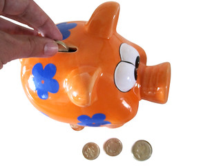 Money saving image of a piggy bank