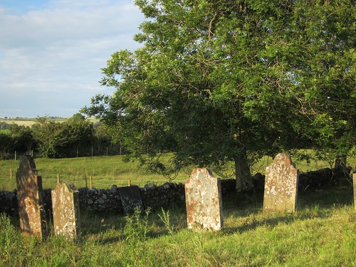 graves at the old stone church