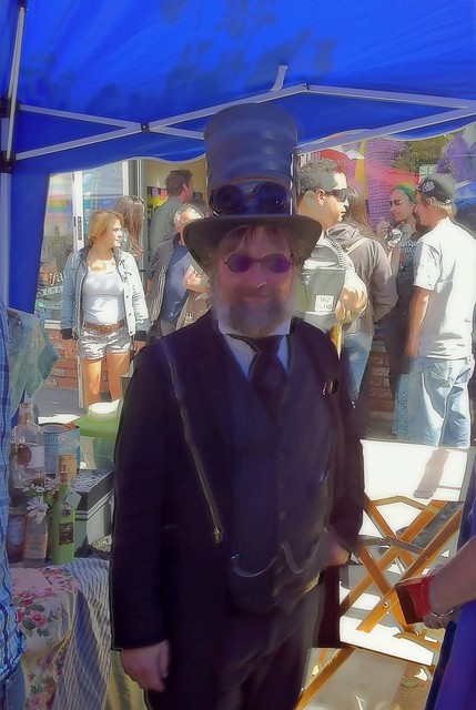 The Steampunk Guy in living color Haight St Fair San Francisco