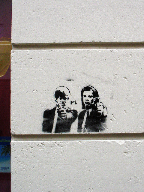Pulp Fiction anyone Stencil Pochoir picture taken in DresdenNeustadt 