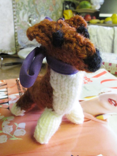 knitted corgi
