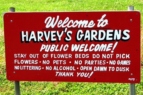 Harvey's Gardens, the Sign at