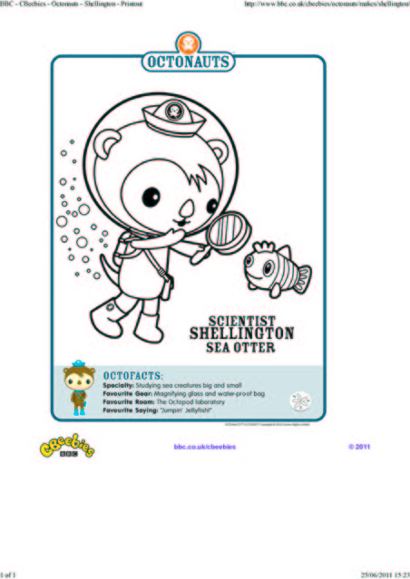 octonauts coloring pages bbc - photo #6