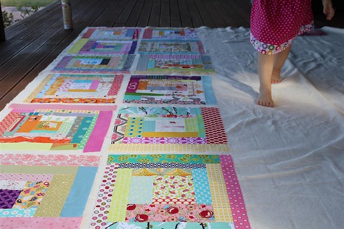 Cheeky quilt gets basted...