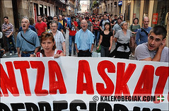 Manifestación a favor de la excarcelación de la abogada vasca Arantza Zulueta