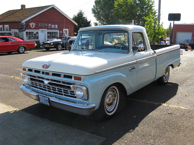 1966 Ford F100 V8 Pick Up Truck Baby Blue White Two Tone