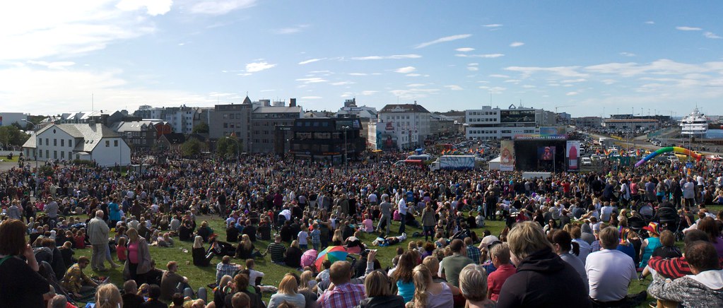 Gay Pride Festival in Downtown Reykjavik