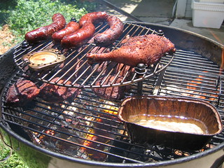 BBQ setup: split grill - double decker grate