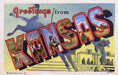 Kansas Large Letter Postcards