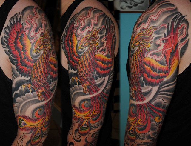 Phoenix full sleeve tattoo One of the first sessions check my other 