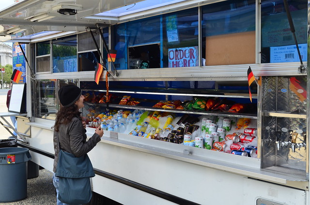 German-decorated Mexican food truck