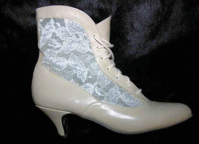 Vintage Victorian Style Granny Boots with Lace Accents 02