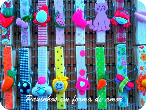 Pregadores decorados by ♥Paninhos em forma de amor♥