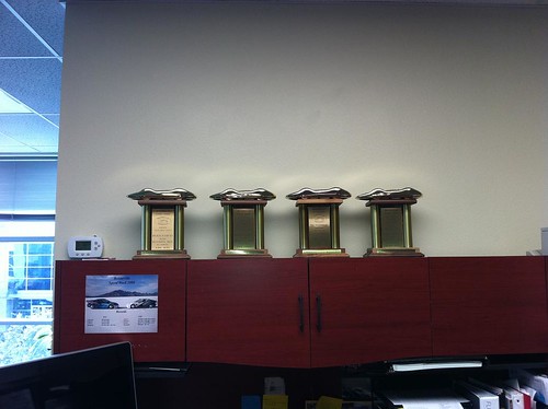 hondata landspeed records trophies in their office