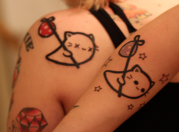 Hobo Kitty Ghost Tattoo