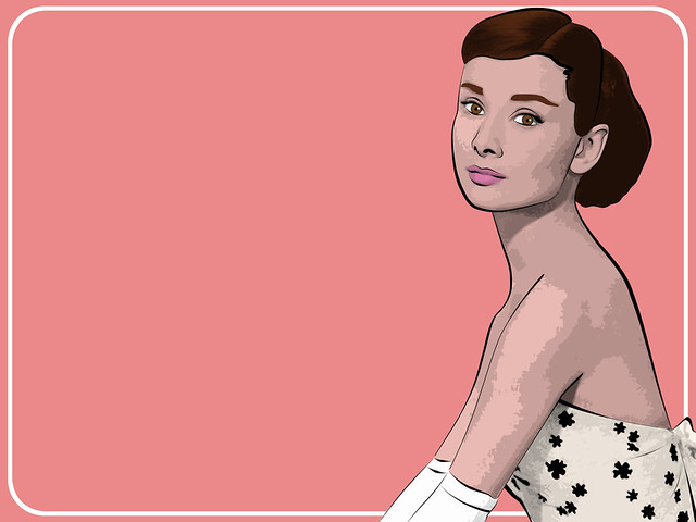 My twist on a pop art style portrait of Audrey Hepburn