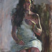 Figure from life, oil on panel