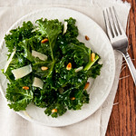 Kale with Pine Nuts and Garlic Vinaigrette