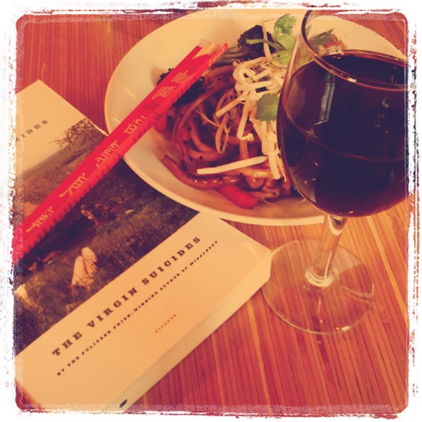 Instagram - me time: food, wine, book
