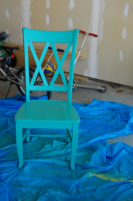 turquoise painted chair and desk | Flickr - Photo Sharing!