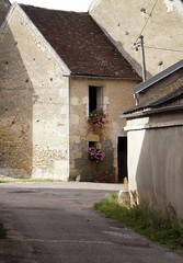 CHATEL-CENSOIR village & church, Burgundy, France