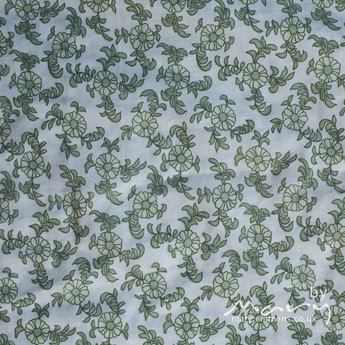 Green floral pillowcase