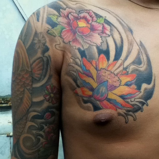 Oriental half sleeve tattoo