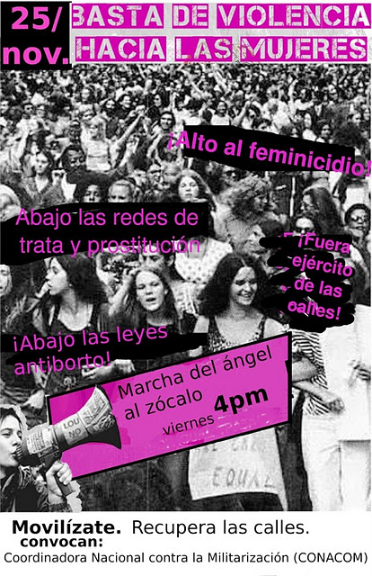 Marcha del Ángel al Zócalo, 4pm. Basta de violencia hacia las mujeres