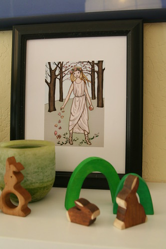 Easter Nature Table (Mantel) with Persephone