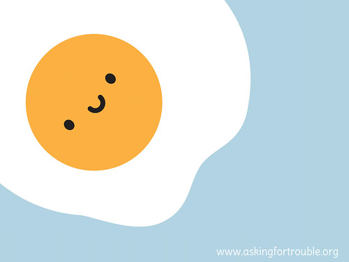 Kawaii Fried Egg Desktop Wallpaper