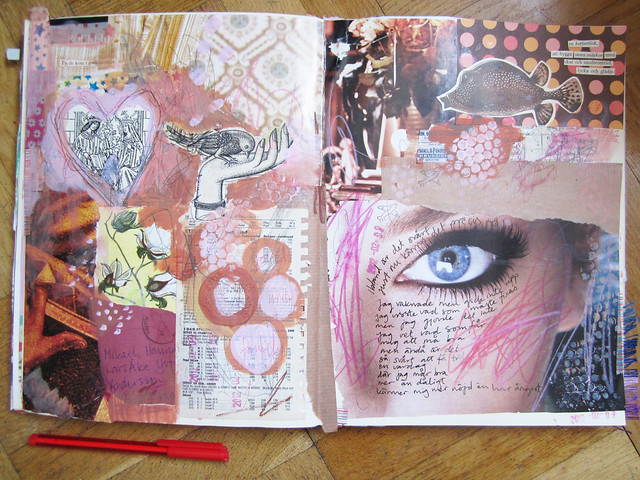 A Very Brown Page in my Art Journal + Fishy poetry