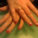 Red French Tip with White Dott