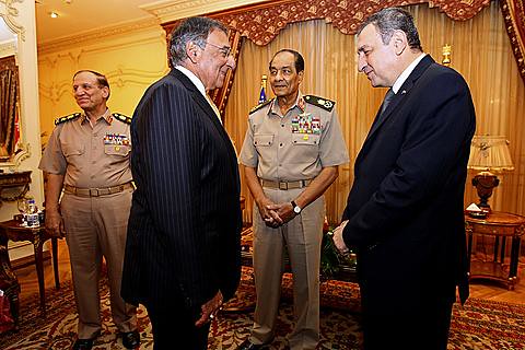 US Secretary of Defense Leon Panetta meets with Egyptian Prime Minister Essam Sharaf and Field Marshal Tantawi. The White House is concerned about developments in the North African state. by Pan-African News Wire File Photos