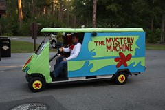 The Mystery Machine Golf Cart in the Parade