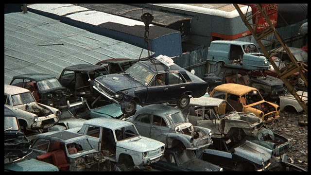 Ford Cortina Mk2 in Scrap yard Confessions Of A Driving Instructor Film