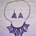 tagua necklace with earrings purple short