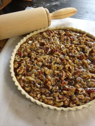 Maple Nut Tart ready to go into the oven.