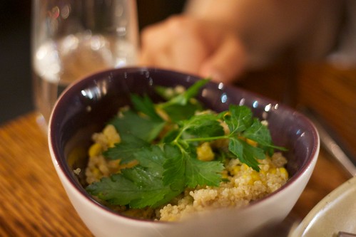 Quinoa with roasted corn and fresh herbs
