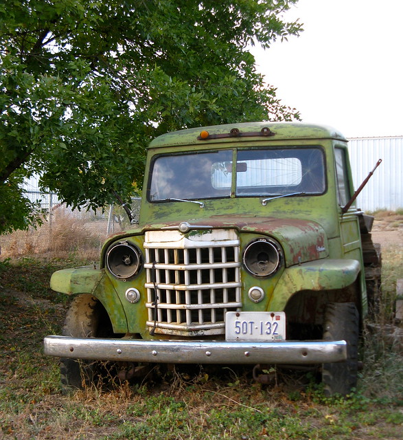 Jeep flatbed truck old