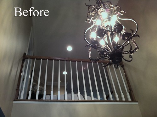 Before and after stair remodel