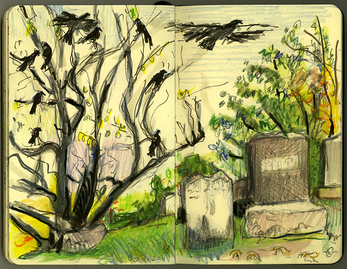 Greenwood Cemetery Crows