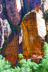 The Preacher and the Pulpit  in the Temple of Sinawava. Zion National Park  Utah.