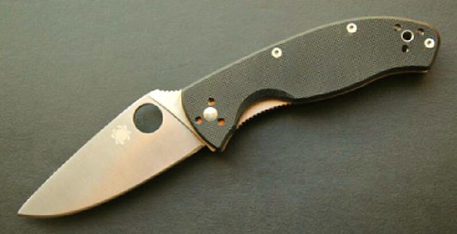 Spyderco Tenacious Folding Knife 3-3/8" Plain Blade, G10 Handles